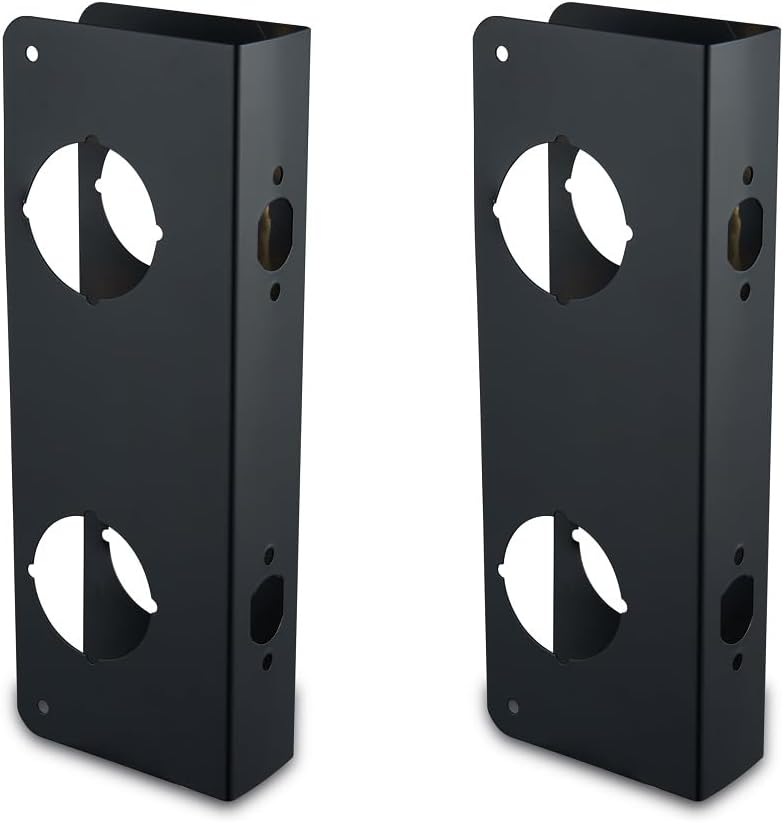 SUMBIN Door Guard Reinforcer for Extra Security to Your Home and Prevent Unauthorized Entry, 2-3/8 Backset and 5-1/2 Door Hole, Repair Doors in Black Finish 2 PCS - Image 1